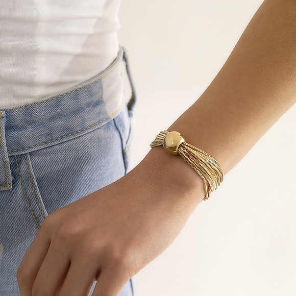 Gold Ball Multi Chain Choker - Picture 4 of 4